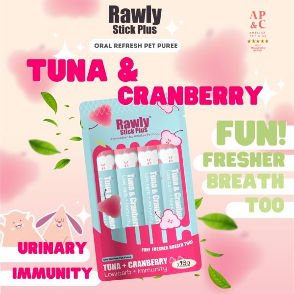 inv_product-1721877519633 Amelisa Rawly Stick Plus Pet Puree 16gx4 Tuna & Cranberry Cat Lick