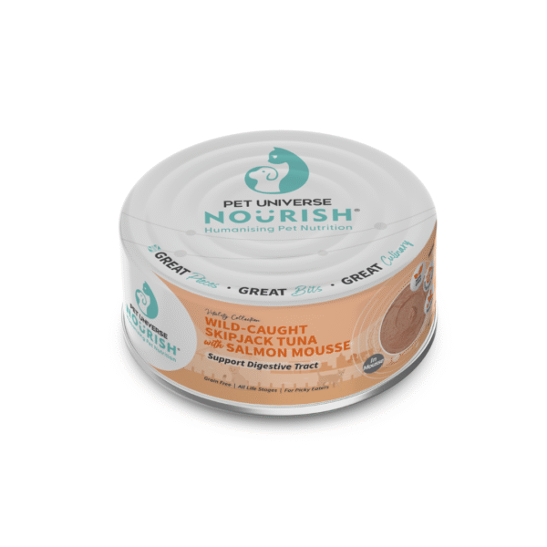 Pet Universe Nourish Cat Vitality 70g Wild Caught Skipjack Tuna With Salmon Mousse Wet Cat Food