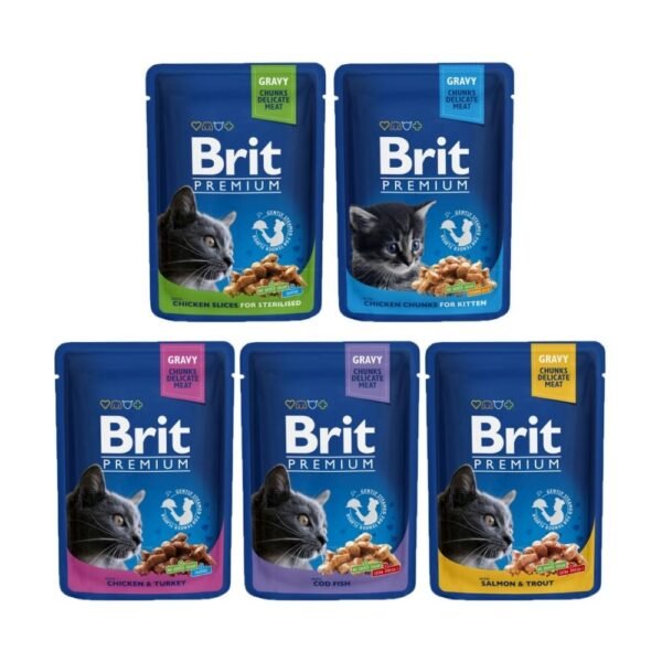 Brit Premium Wet Cat Food In Gravy 100g Set